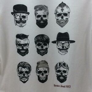 Brave Soul 1972 Hipster Skulls T-Shirt Size Medium